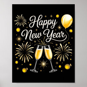Glad Nyår 2026 Firande Design Med Champa Poster