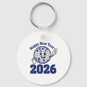 Glad Nyår 2026 Firande Design Nyckelring