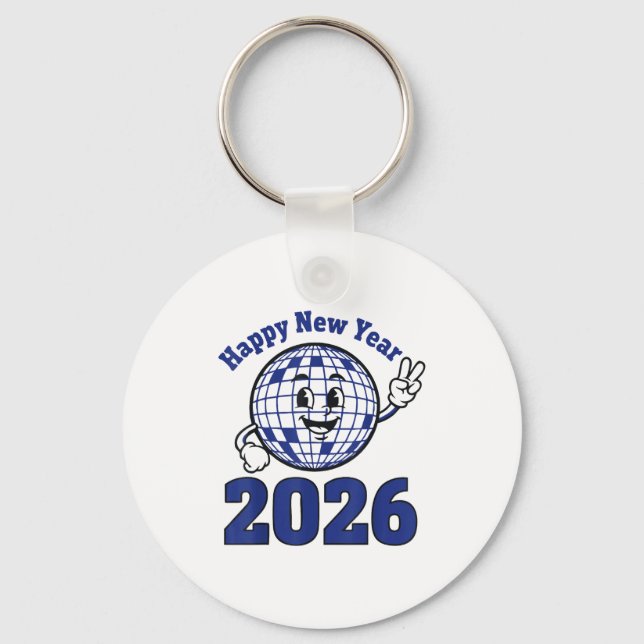 Glad Nyår 2026 Firande Design Nyckelring (Framsida)