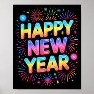 Glad Nyår 2026 Partyballonger, Fyrverkerier Och K Poster