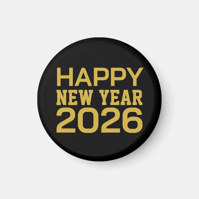 Glad Nyår 2026 T-Shirt Magnet (Framsidan)