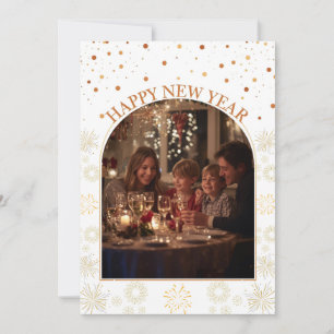 Glad nyår Familjefoto Anpassningsbar kort