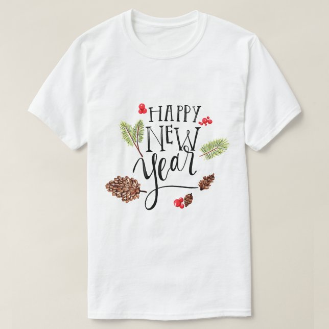 Glad nyår firande festlig grafisk t-shirt (Design framsida)