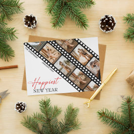 Glad nyår Minimal Kamera Film Collage Foto Julkort