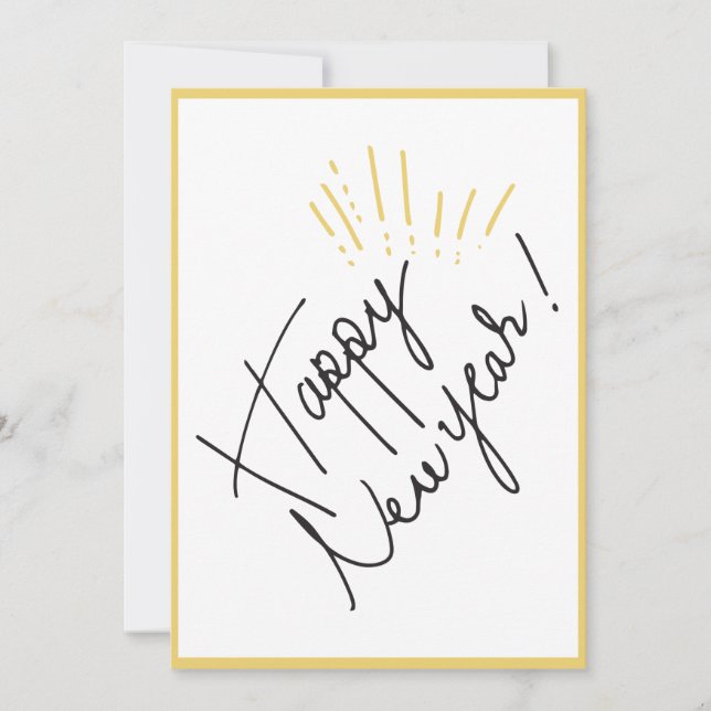 Glad nyår Minimal klassisk gratulationskort Julkort (Framsida)