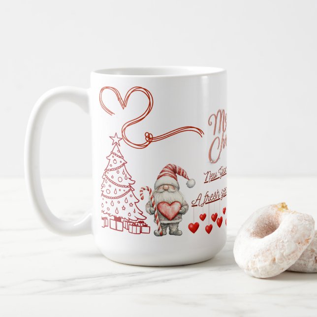 Glad nyår-mugg – Premium-firande design Kaffemugg (Med munk)