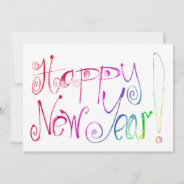 Glad nyår ritning hälsning handlettering julkort