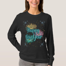 Glad Nyår Typografi Firande T-Shirt