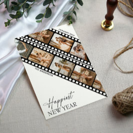 Glad Nyårs Kamera Film Kollaژ Foto Julkort