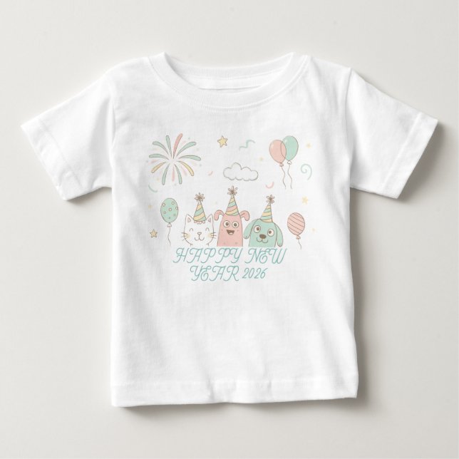 Glad nyårsafton-firande 2026  t shirt (Framsida)