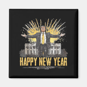 Glad nyårsfest 2025 Trump 2024 Ta Amerika  Magnet