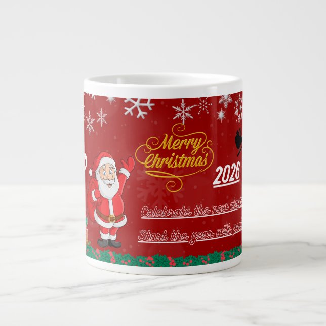 Glad Nyårsfirande Mugg Jumbo Mugg (Framsidan)