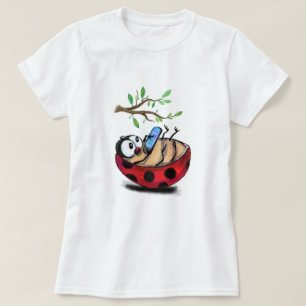 Glad nyckelpiga med telefon Rollig T-shirt