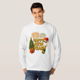 Glad nytt år firande dekal t shirt