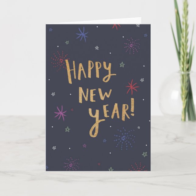 Glad nytt år-kort  kort (Framsida)