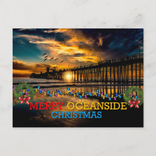 Glad Oceansidejul Helg Vykort