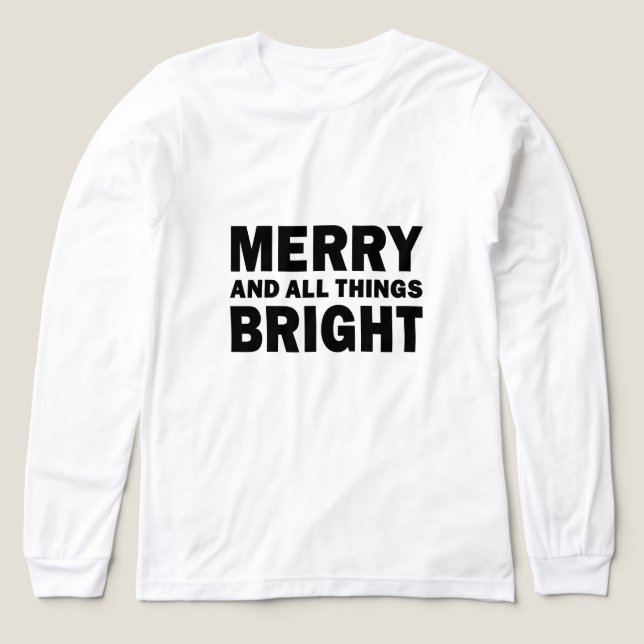 Glad och alla ljusa höjdpunkter jul t shirt (Design framsida)
