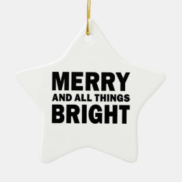 Glad och alla ljusa moderna julstjärna julgransprydnad keramik