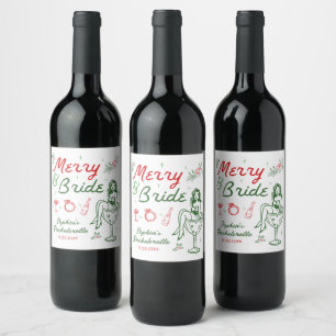 Glad och Brud Jul Sjungmö Vinviner Etiketter