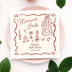 Glad och brud Whimsical Holiday Bröllopsdusch Pappersservett