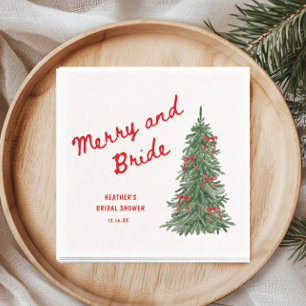Glad och brud Whimsical Holiday Bröllopsdusch Pappersservett