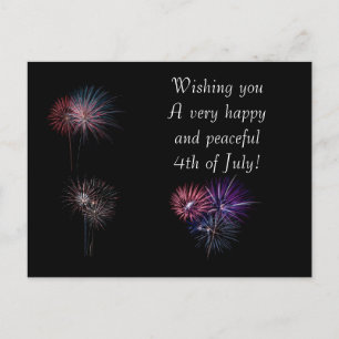 Glad och fridfull 4:e juli vykort