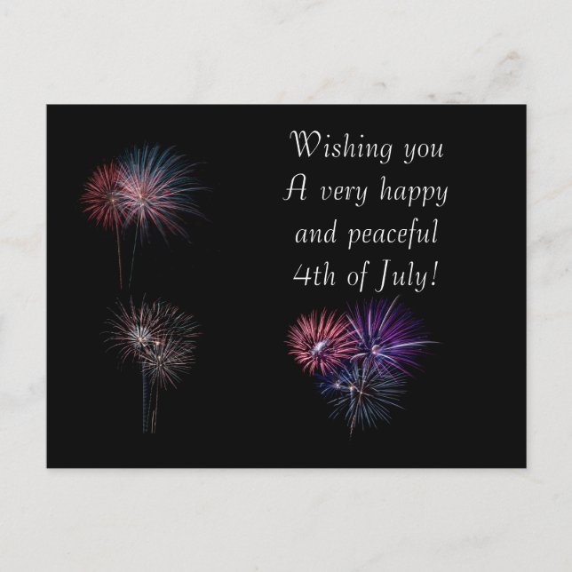 Glad och fridfull 4:e juli vykort (Framsida)