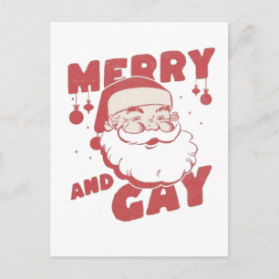 Glad och gay rolig jul LGBTQ Pride Helg Vykort