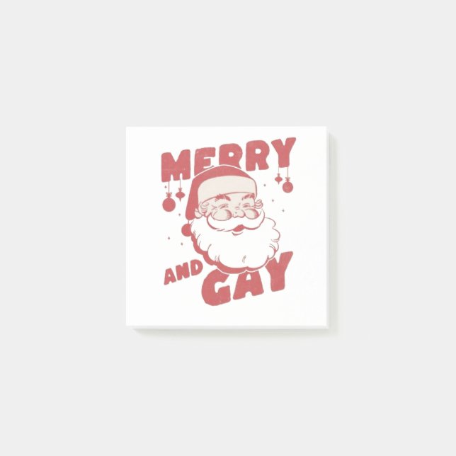 Glad och gay rolig jul LGBTQ Pride Post-it Block (Framsida)