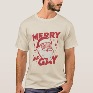 Glad Och Gay Tomte Lgbtq Jul Ho Ho Homo Vintage T Shirt