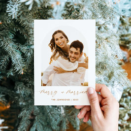 Glad och gift elegant julkort med foto inbjudningar