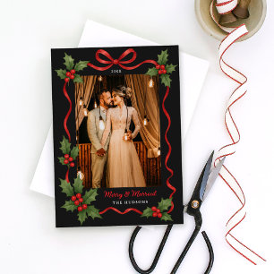 Glad och gift julband Svart Foto Julkort