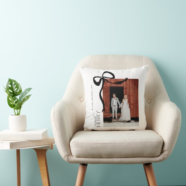 Glad och gift manus 2 bilder julbakgrund kudde (Stol)