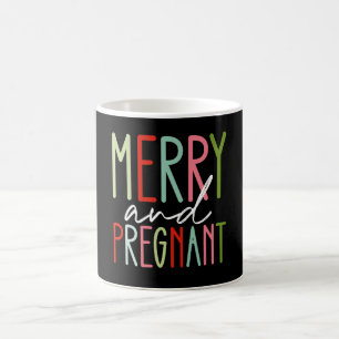 Glad och gravid graviditets jul mamma kaffemugg
