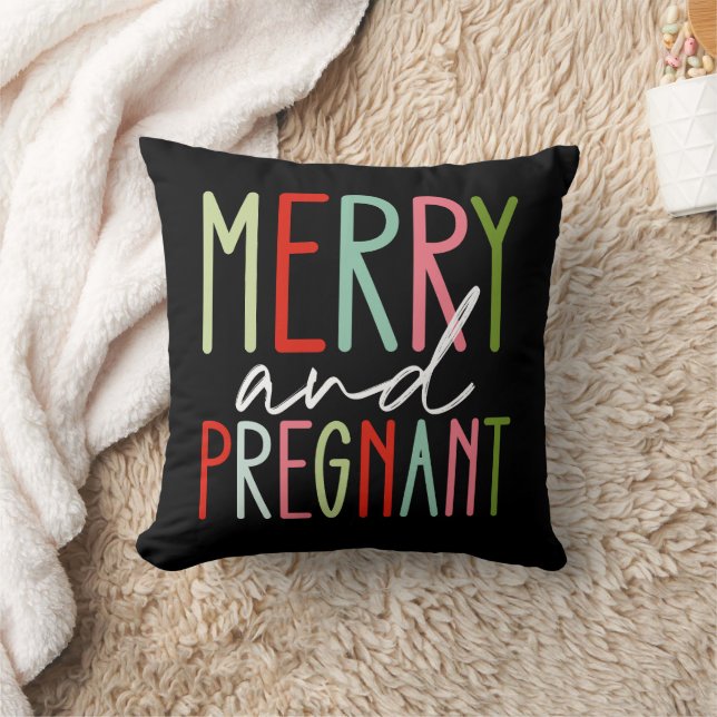 Glad och gravid graviditets jul mamma kudde (Filt)