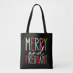 Glad och gravid graviditets jul mamma tygkasse
