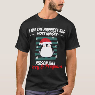 Glad och gravid, jag är den lyckligaste sorgligast t shirt