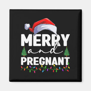 Glad Och Gravid Jul Bebis Meddelande Magnet