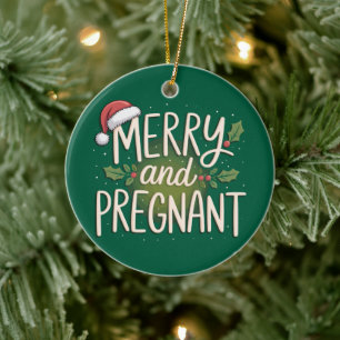 Glad och gravid jul Graviditet Underrättelse Julgransprydnad Keramik