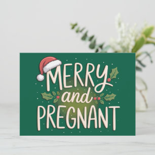 Glad och gravid jul Graviditet Underrättelse Julkort