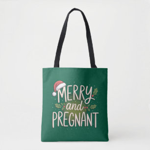Glad och gravid jul Graviditet Underrättelse Tygkasse