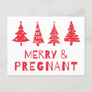 Glad och gravid till jul helg vykort