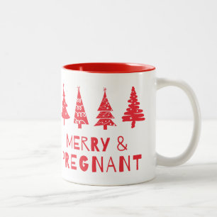 Glad och gravid till jul Två-Tonad mugg