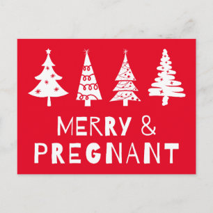 Glad och gravid till jul vykort