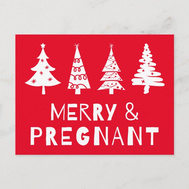 Glad och gravid till jul vykort (Framsida)