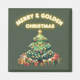 Glad och gyllene jul magnet