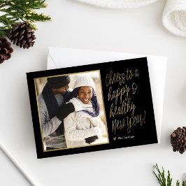 Glad och hälsosam nyår fotokort julkort