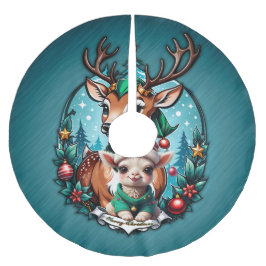 Glad och inbjudande julillustration julgransmatta borstad polyester