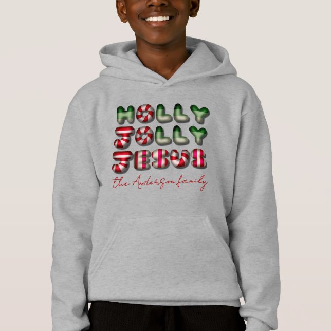 Glad och jolly Jesus 3D-optisk fet godis barn T Shirt (Framsida)
