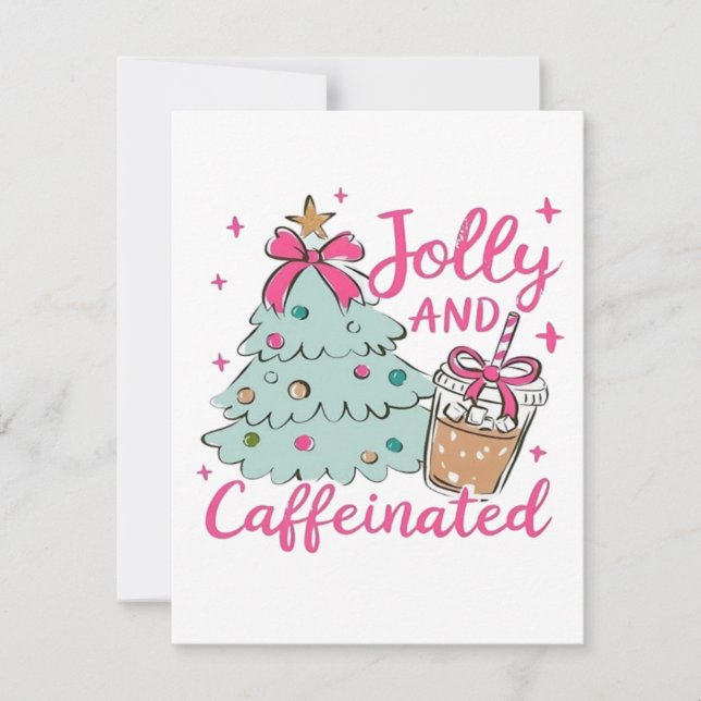 Glad och Kaffeinerad Julkort (Framsida)